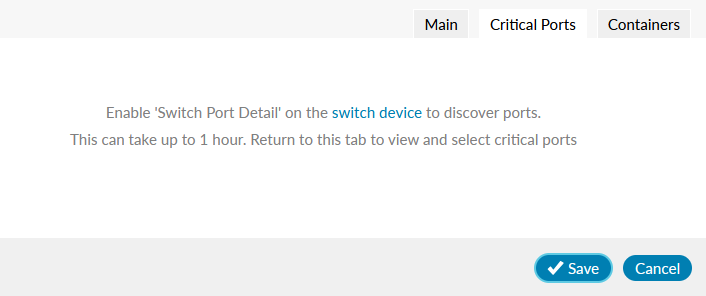 Controller edit watch Critical Ports tab - disabled
